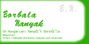 borbala manyak business card